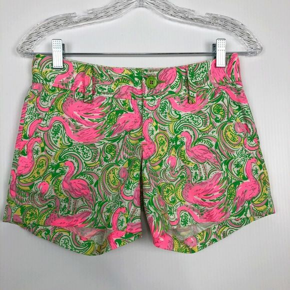 Lilly Pulitzer Pants - Lilly Pulitzer The Callahan Shorts Flamingo Print